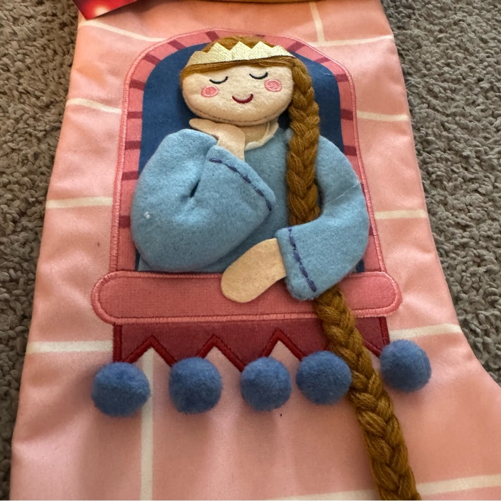 St Nicholas Appliqué Embroidered Girls Christmas Stocking Princess Rapunzel NWT - Picture 3 of 7